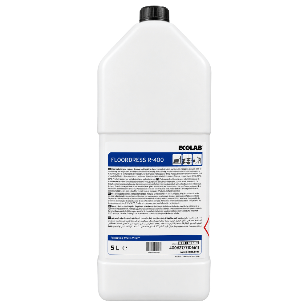 Ecolab Floordress R-400 Koruyucu Film Tabakası Oluşturan ve Cila İçeren Yer Temizleyici 5 Kg