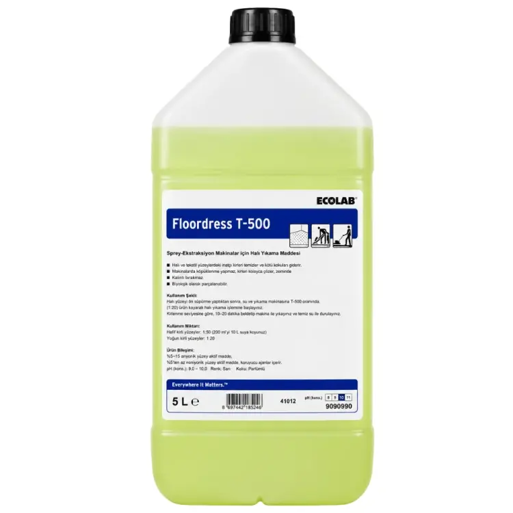 Ecolab Floordress T-500 Sprey Ekstraksiyon Makinalar için Halı Temizleyici 5 Kg - 1
