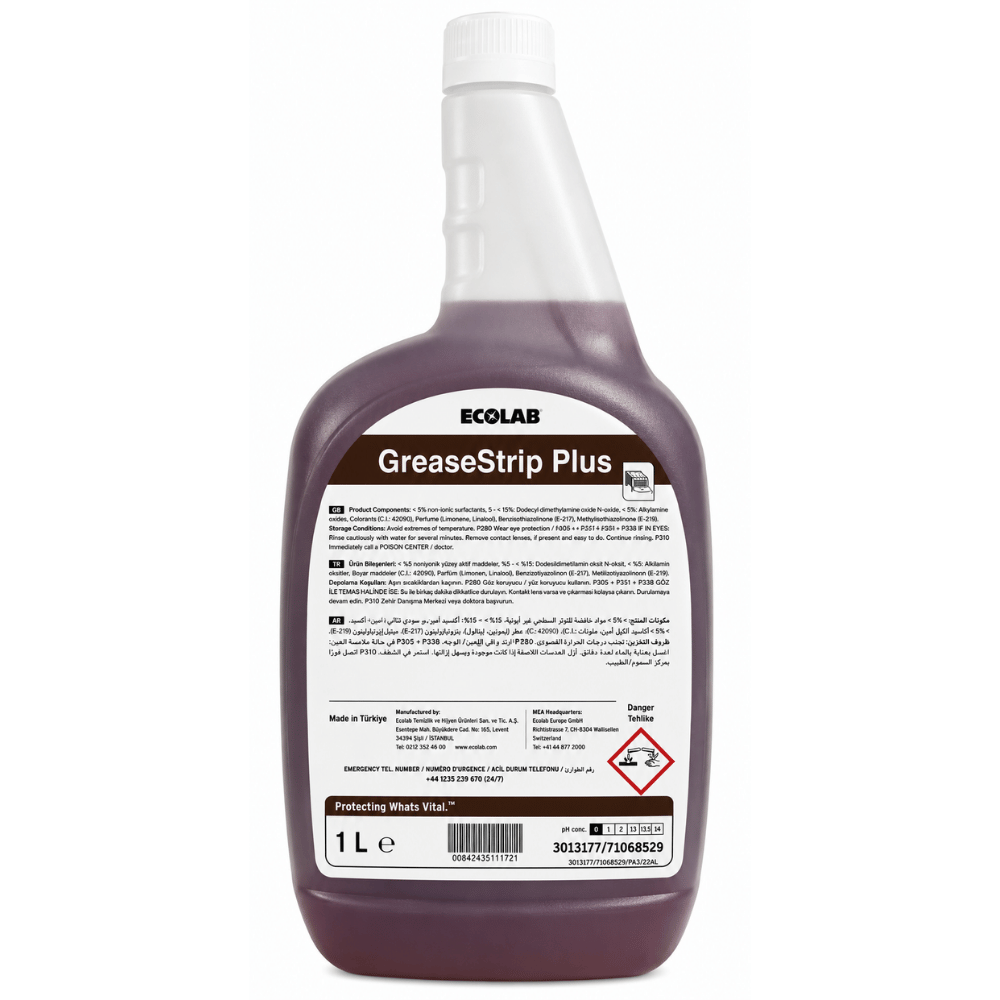 Ecolab Greasestrip Plus Yağ Çözücü 1 Lt