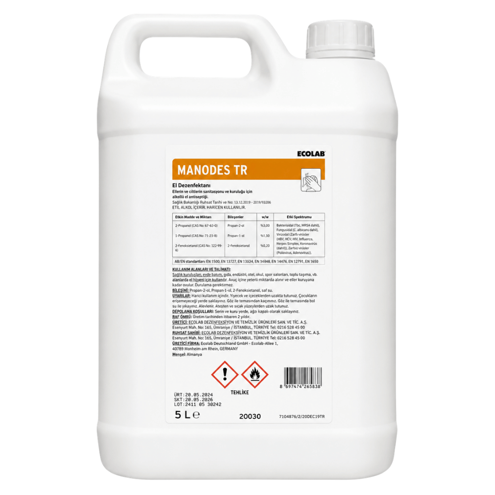 Ecolab Manodes Alkol Bazlı El Dezenfektanı 5 LT