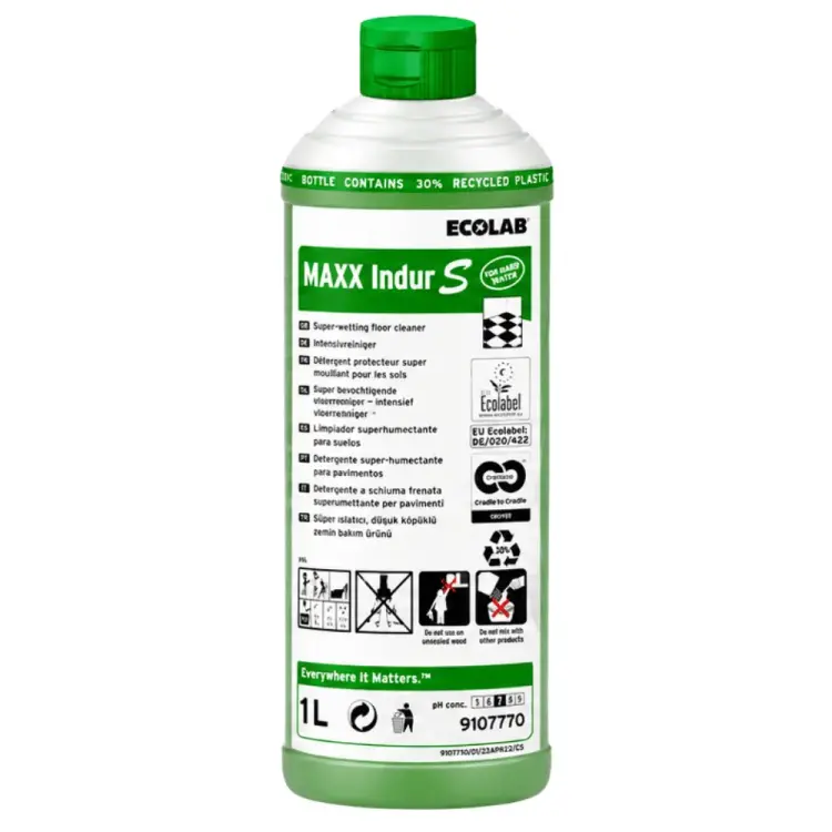 Ecolab Maxx Indur S Islatma Gücü Yüksek Zemin Temizleme ve Bakım 1 Lt - 1