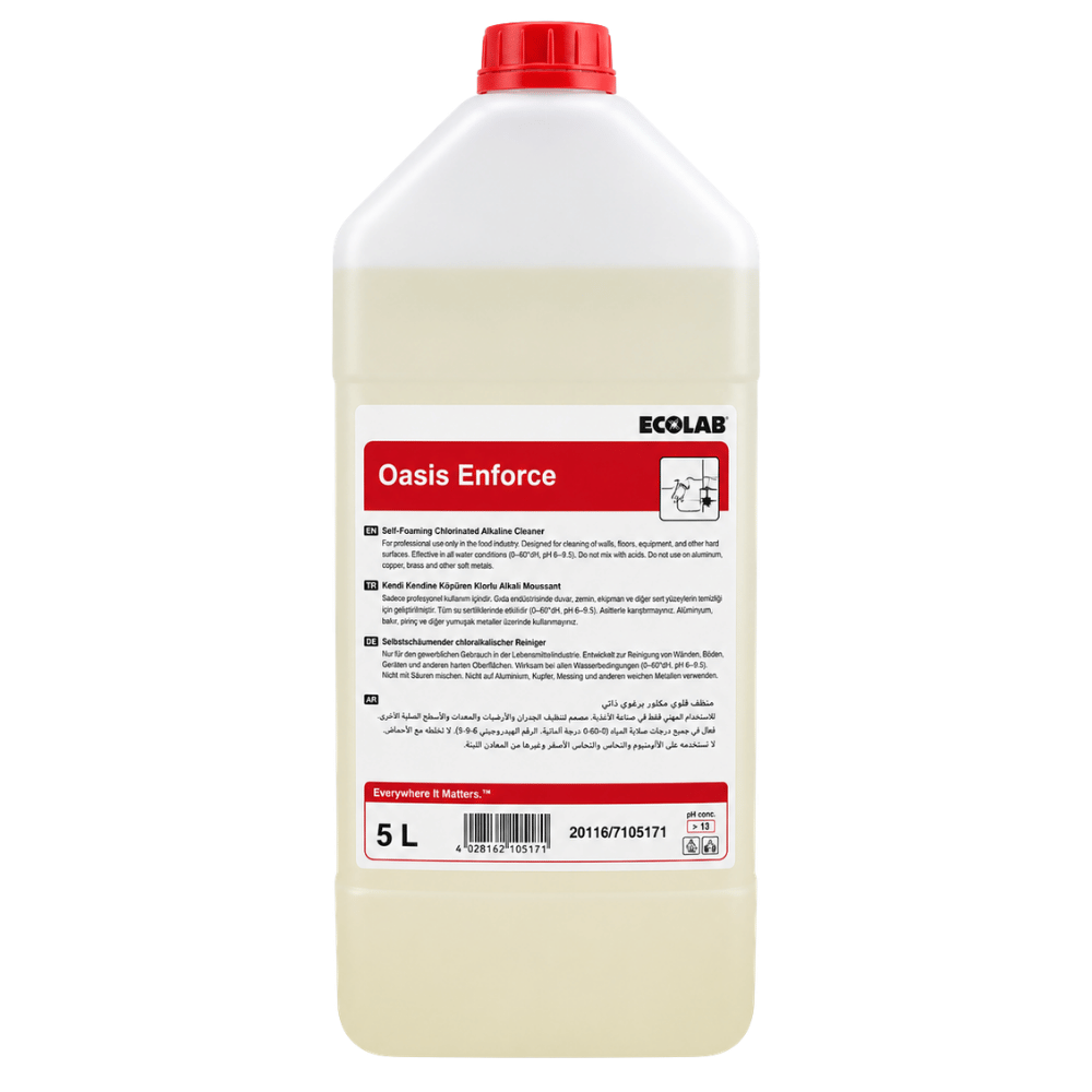 Ecolab Oasis Enforce Klorlu Ağır Yağ ve Kir Çözücü 5 Lt