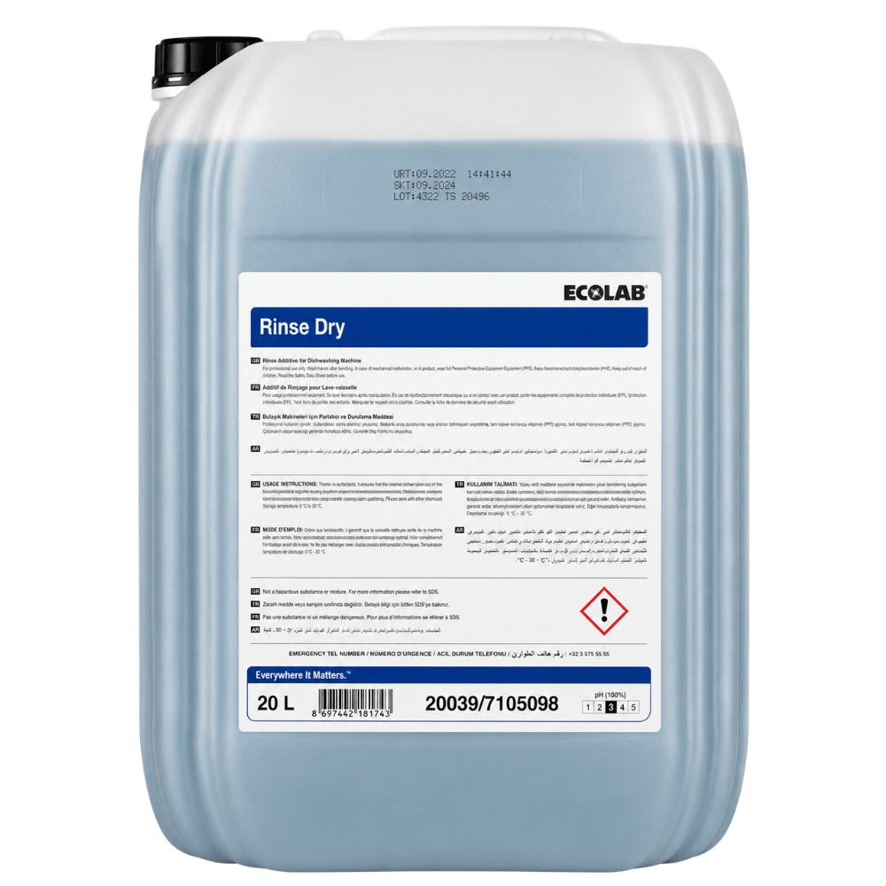 Ecolab Rinse Dry Bulaşık Parlatıcı 20 Kg