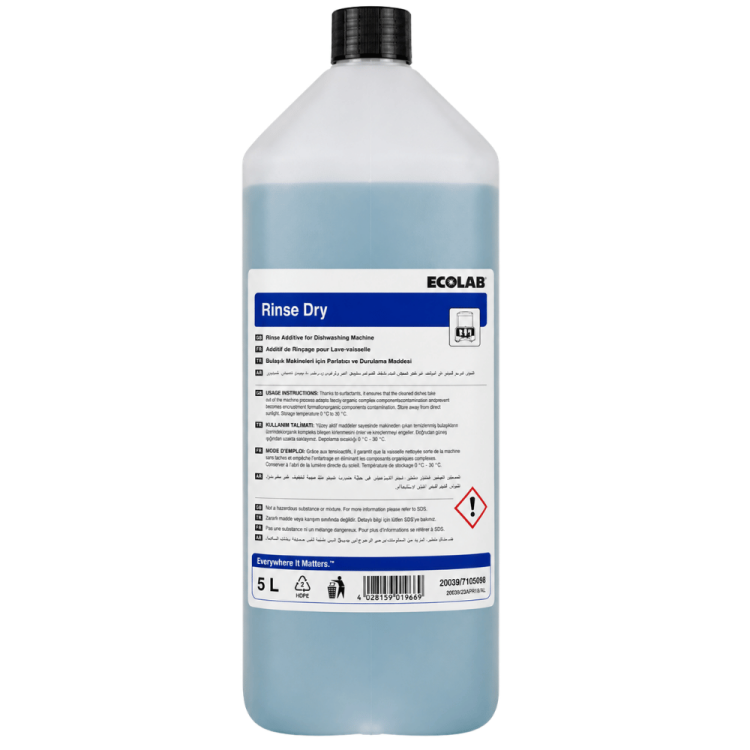 Ecolab Rinse Dry Bulaşık Parlatıcı 5 Kg 
