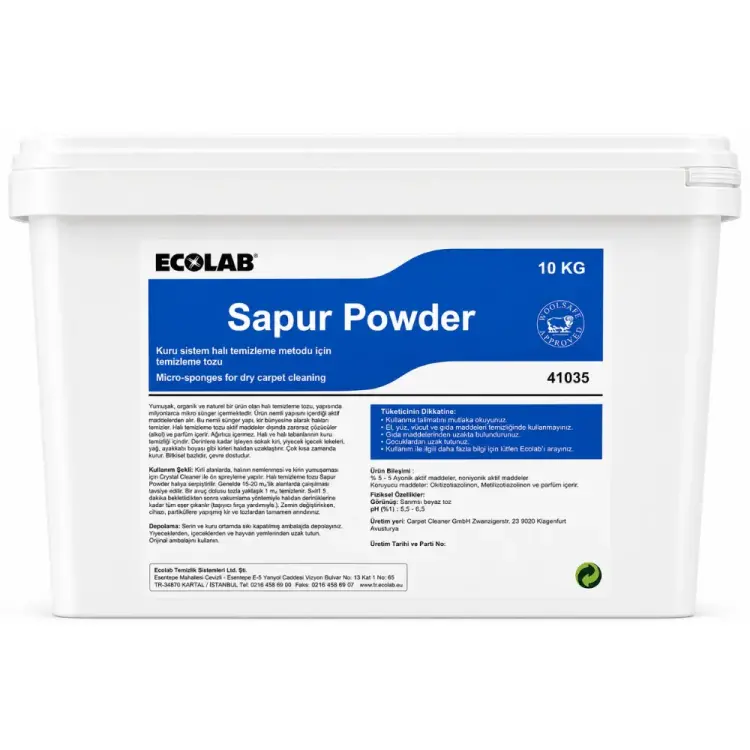 Ecolab Sapur Powder Halı Temizleyici Toz 10 Kg - 1