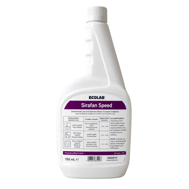 Ecolab Sirafan Speed Durulama Gerektirmeyen Hızlı Dezenfektan 750 Ml - 1