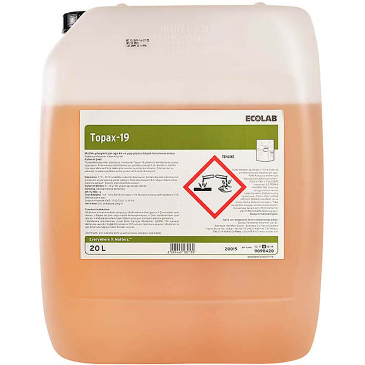 Ecolab Topax 19 Ağır Kir ve Yağ Çözücü Köpük 24 Kg 