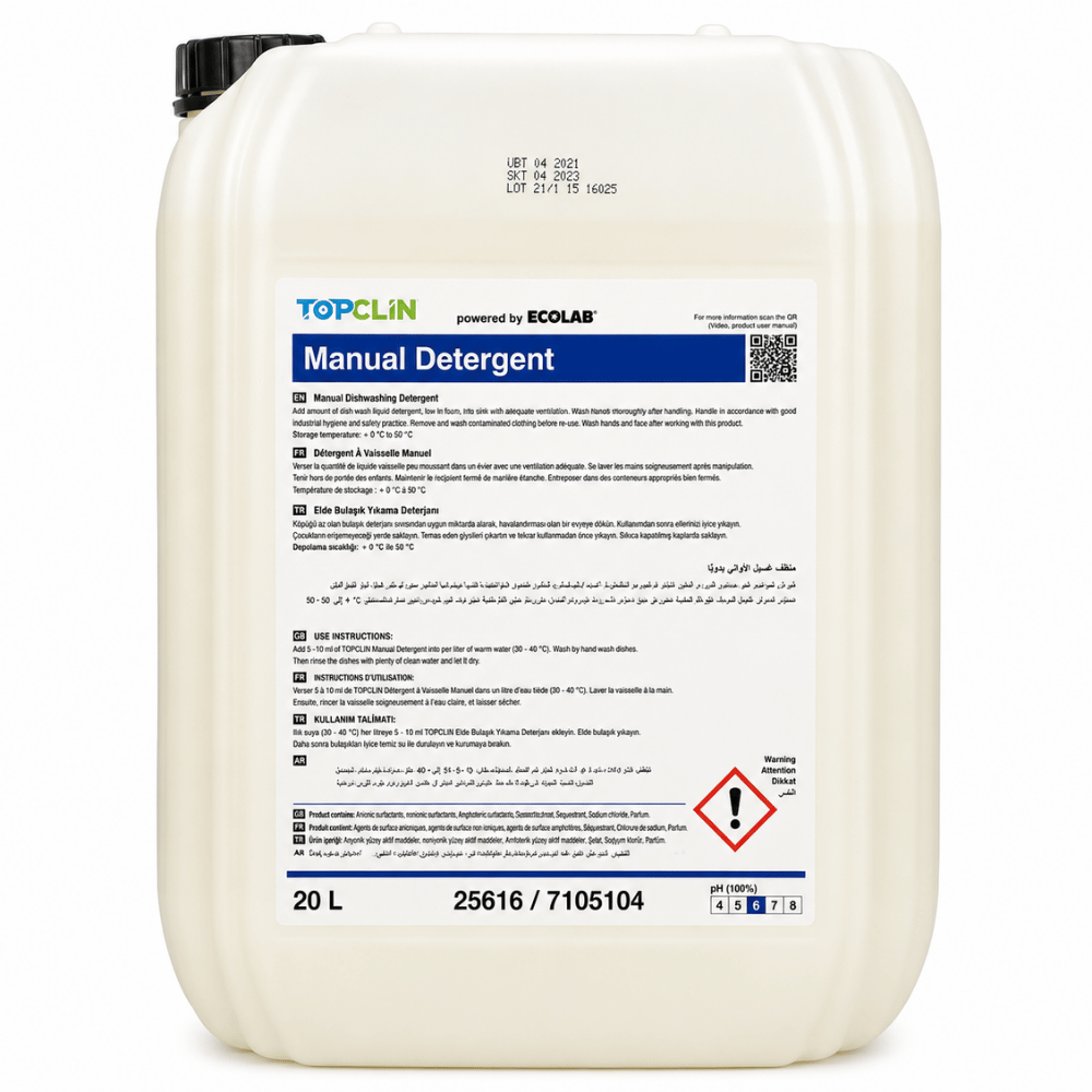 Ecolab TopClin Manual Detergent Elde Bulaşık Deterjanı 20 Kg