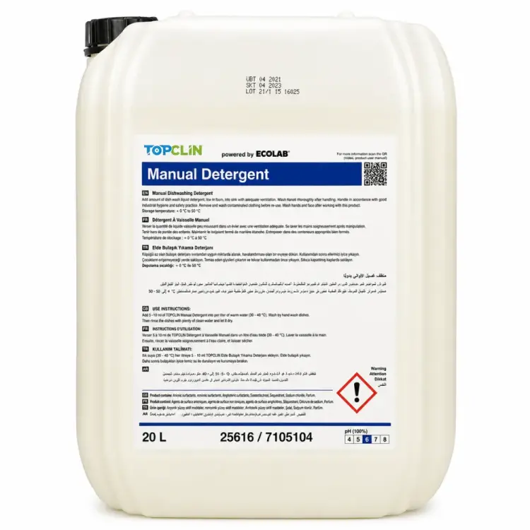 Ecolab TopClin Manual Detergent Elde Bulaşık Deterjanı 20 Kg - 1