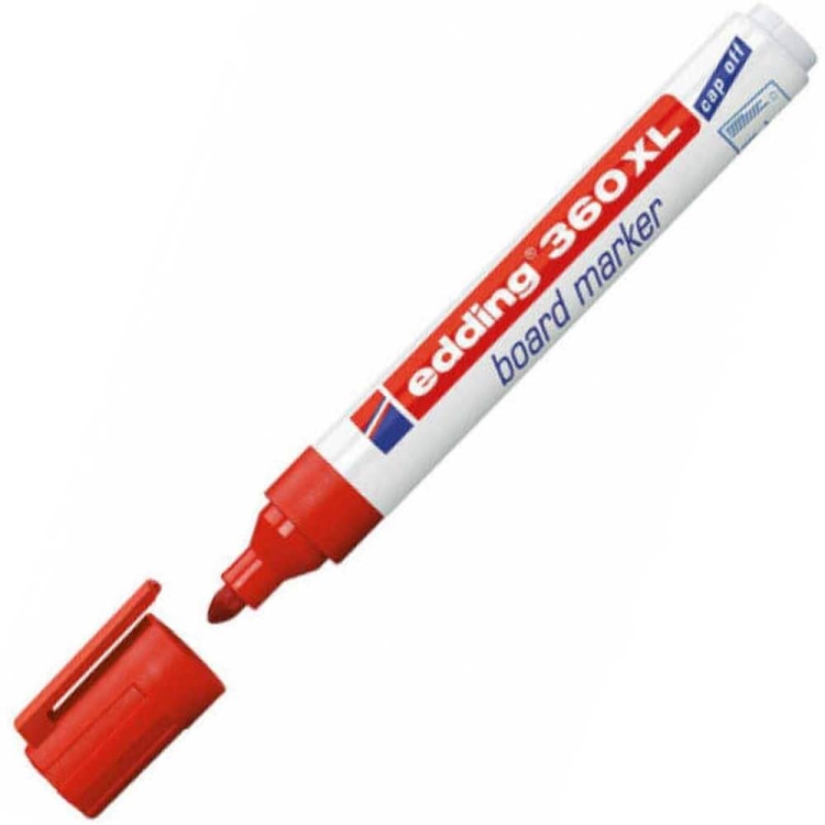Edding Beyaz Tahta Kalemi E-360 XL Capoff Kırmızı 