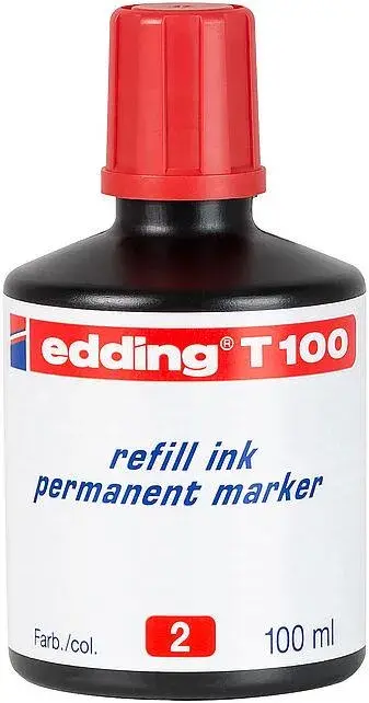 Edding T-100 Mürekkep Kırmızı 100 Ml - 1