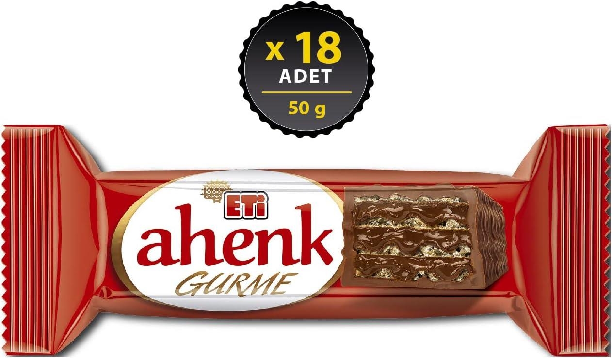 Eti Ahenk Gurme Çikolata Kaplı Fındık Kremalı Gofret 50 Gr 18 Adet