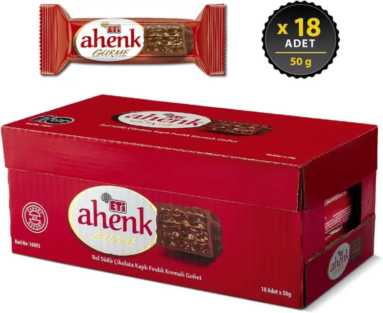 Eti Ahenk Gurme Çikolata Kaplı Fındık Kremalı Gofret 50 Gr 18 Adet - 4