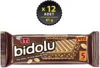Eti Bidolu Fındık Kremalı Yer Fıstığı Parçacıklı Gofret 81 Gr 12 Adet - Eti (1)