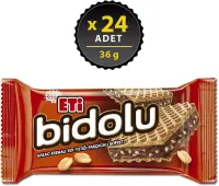 Eti Bidolu Kakao Kremalı Yer Fıstığı Parçacıklı Gofret 36 Gr 24 Adet - Eti (1)