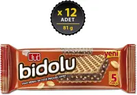 Eti Bidolu Kakao Kremalı Yer Fıstığı Parçacıklı Gofret 81 Gr 12 Adet - Eti (1)