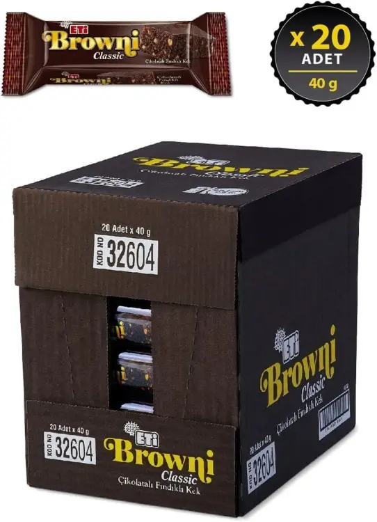 Eti Browni Classic Çikolatalı Fındıklı Kek 40 Gr 20 Adet - 1