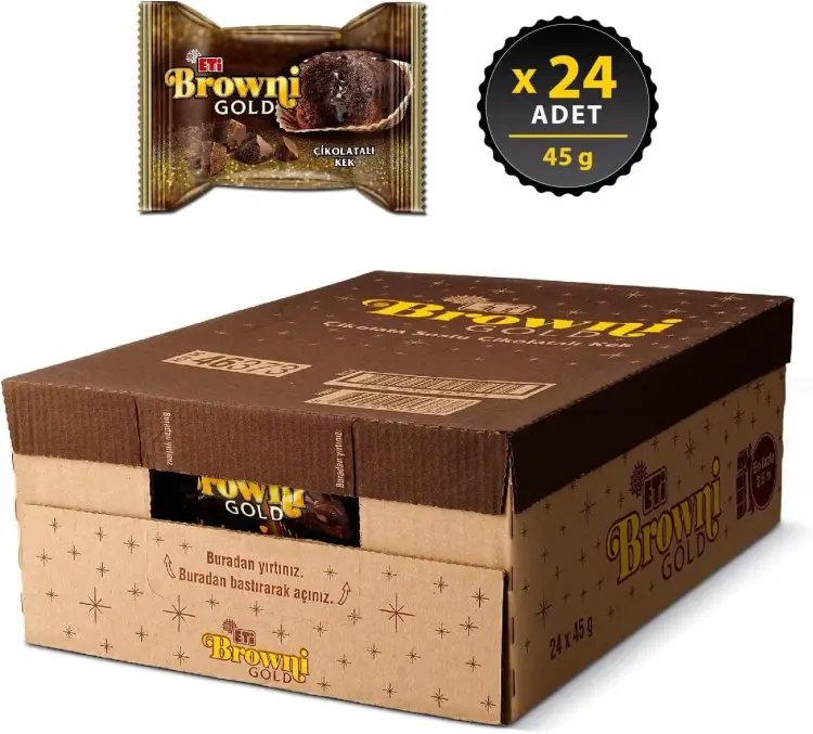 Eti Browni Gold Çikolata Soslu Kek 45 Gr 24 Adet - 3