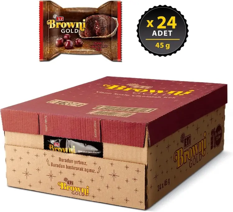 Eti Browni Gold Vişne Soslu Çikolatalı Kek 45 Gr 24 Adet - 3