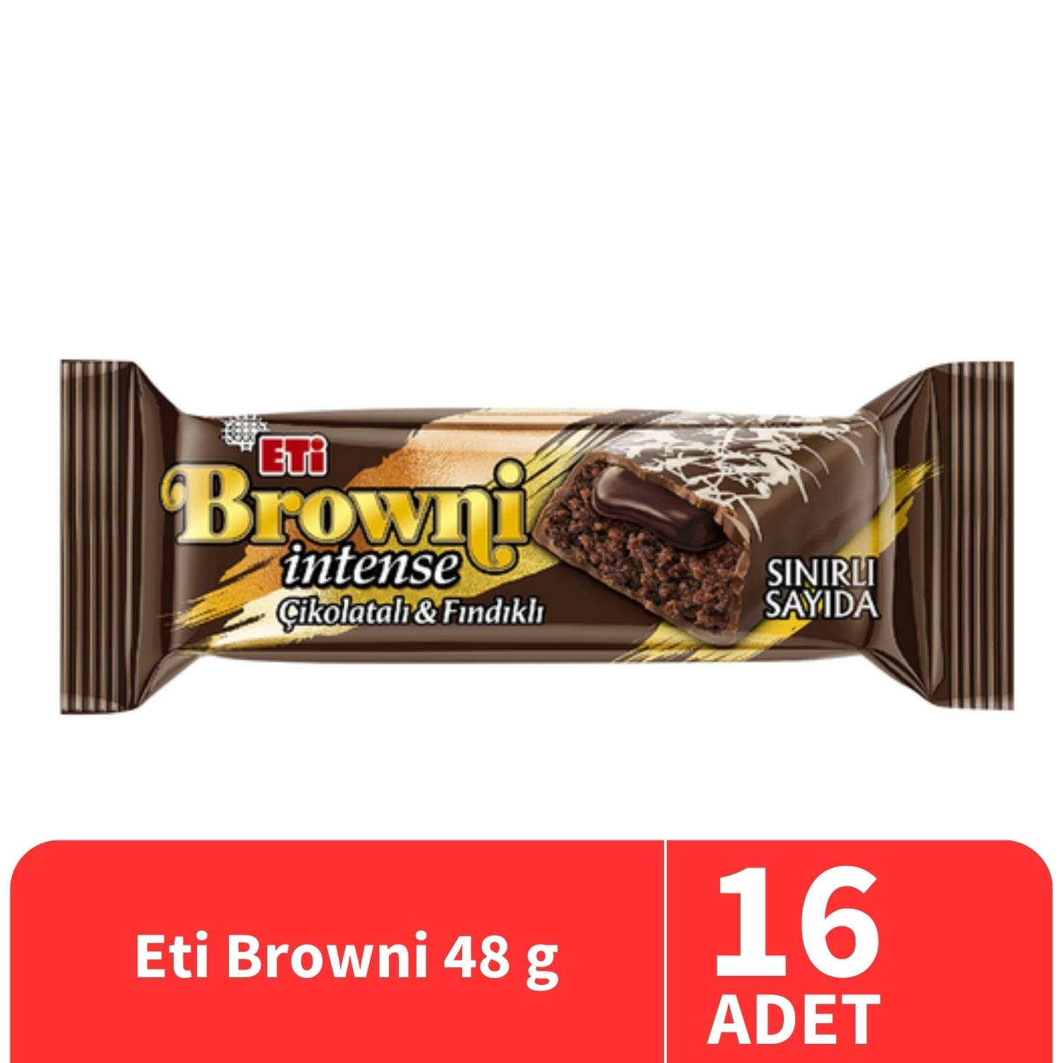 Eti Browni Intense Fındıklı Çikolatalı Kek 48 Gr 16 Adet