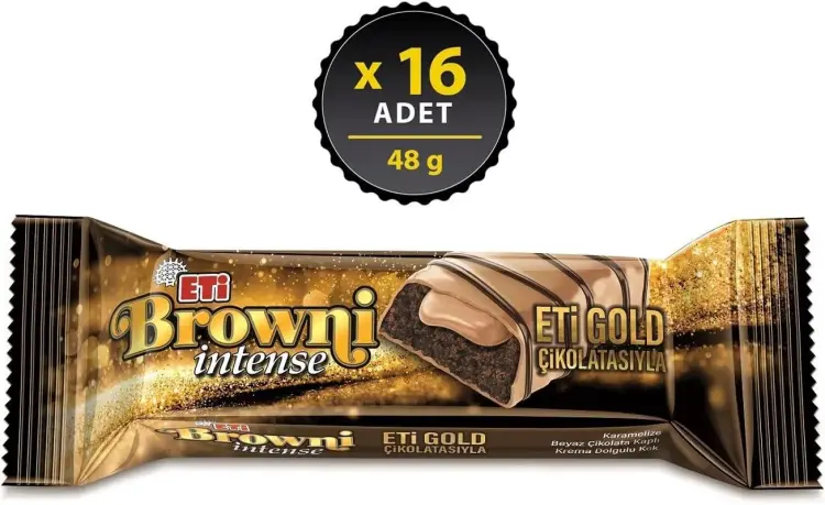 Eti Browni Intense Gold Çikolatalı Kek 48 Gr 16 Adet - 2
