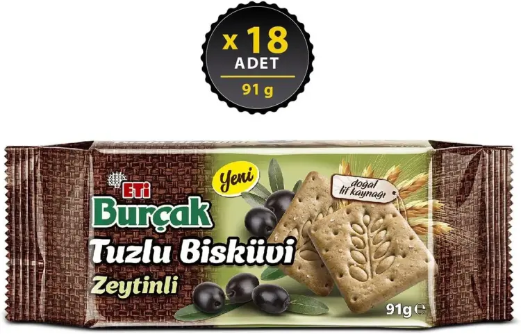 Eti Burçak Zeytinli Tuzlu Bisküvi 91 Gr 18 Adet - 3
