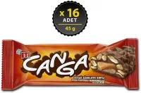 Eti Canga Karamelli Yer Fıstıklı Bar 45 Gr 16 Adet (1)