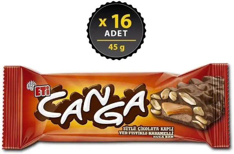 Eti Canga Karamelli Yer Fıstıklı Bar 45 Gr 16 Adet - 2