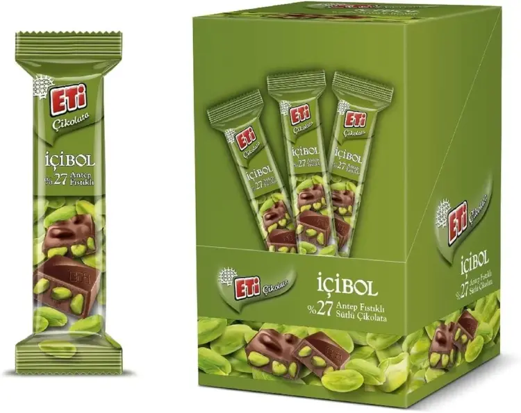 Eti Çikolata İçibol Antep Fıstıklı Çikolata 30 Gr 12 Adet - Eti