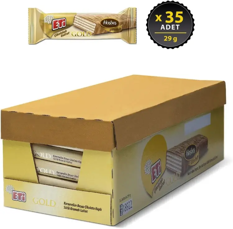 Eti Çikolatalı Gofret Beyaz Çikolata Kaplı Sütlü Kremalı 29 Gr 35 Adet - 4