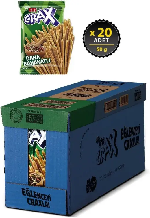 Eti Crax Baharatlı Çubuk Kraker 50 Gr 20 Adet - 3
