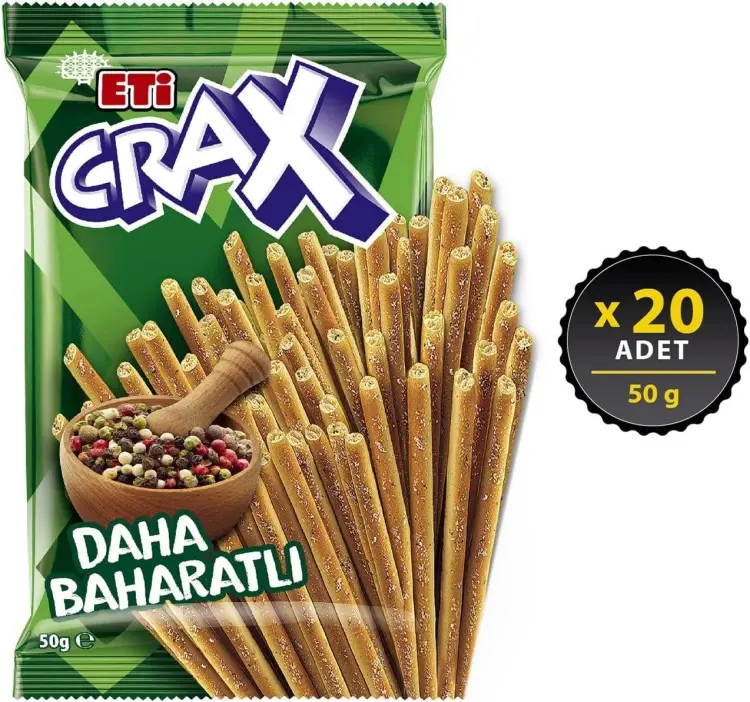 Eti Crax Baharatlı Çubuk Kraker 50 Gr 20 Adet - 4