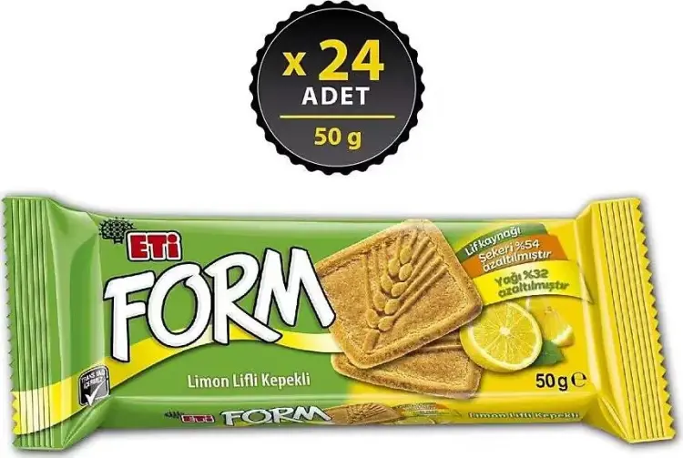 Eti Form Limon Lifli Kepekli Bisküvi 50 Gr 24 Adet - 2