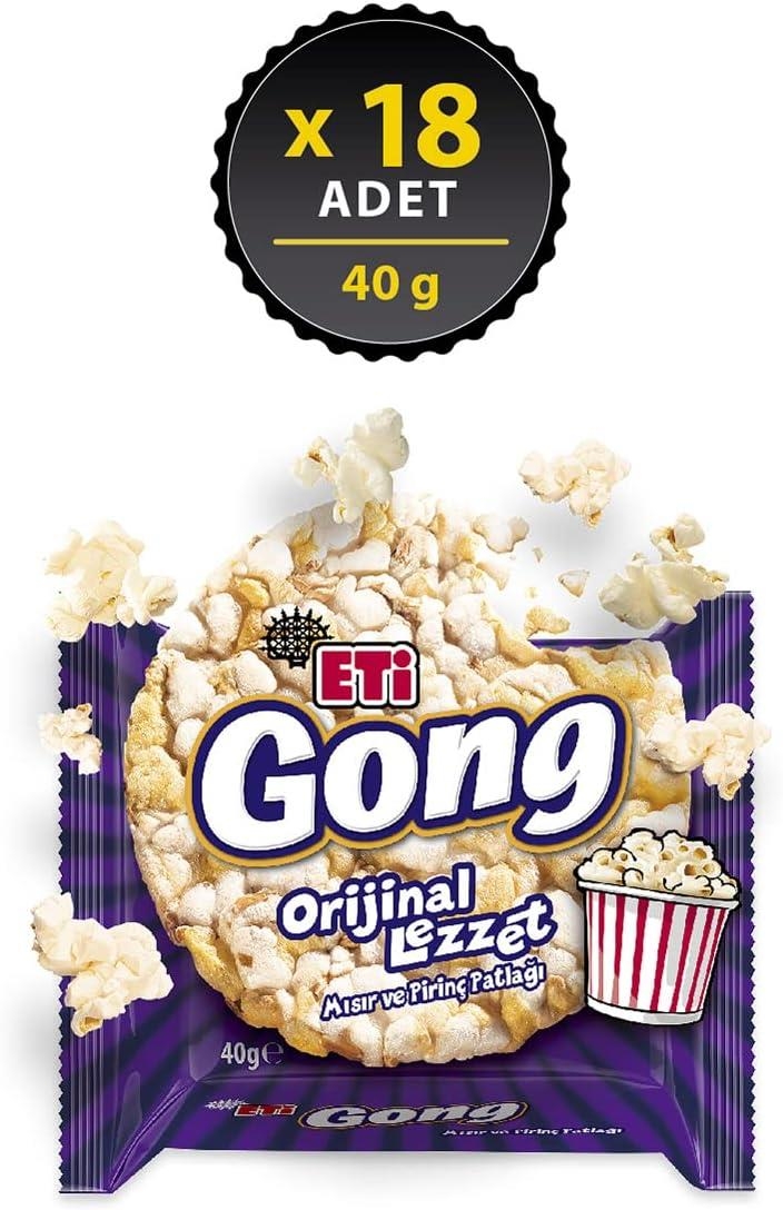 Eti Gong Orijinal Lezzet Mısır ve Pirinç Patlağı 40 Gr 18 Adet