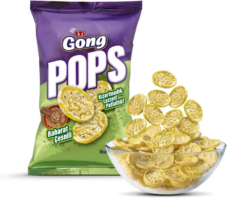 Eti Gong Pops Baharat Çeşnili Mısır Patlağı 80 Gr 10 Adet - 1