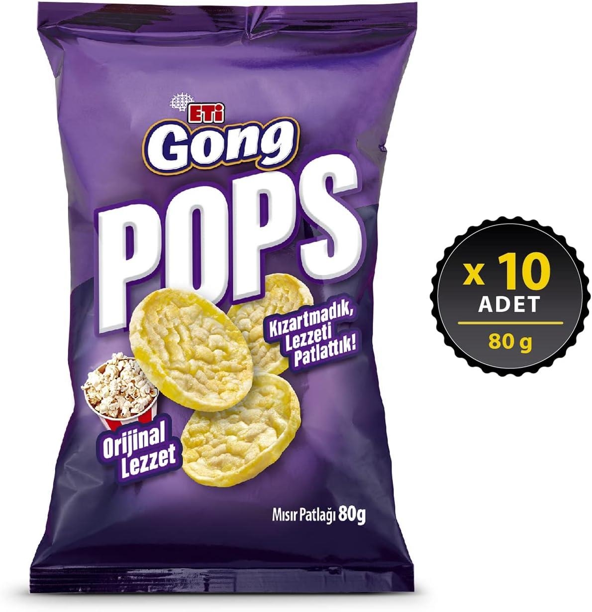 Eti Gong Pops Orijinal Lezzet Mısır Patlağı 80 Gr 10 Adet