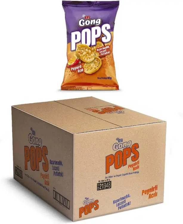 Eti Gong Pops Peynirli Acılı Mısır Patlağı 80 Gr 10 Adet - 1