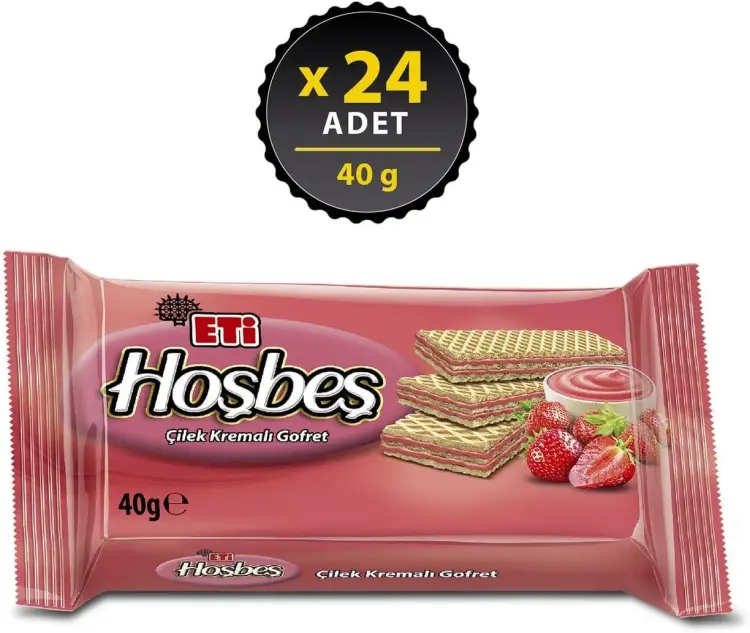 Eti Hoşbeş Çilek Kremalı Gofret 40 Gr 24 Adet - 2