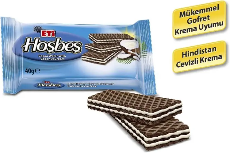 Eti Hoşbeş Hindistan Cevizi Kremalı Gofret 40 Gr 24 Adet - 1