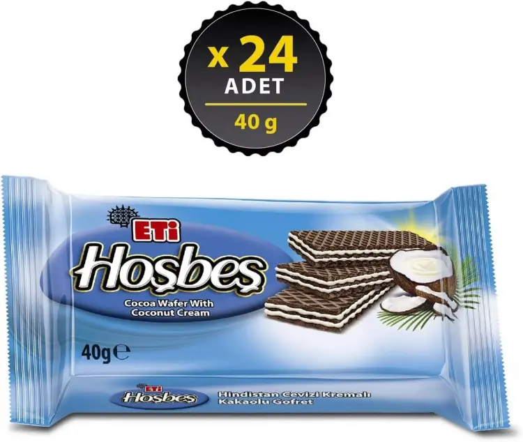 Eti Hoşbeş Hindistan Cevizi Kremalı Gofret 40 Gr 24 Adet - 2