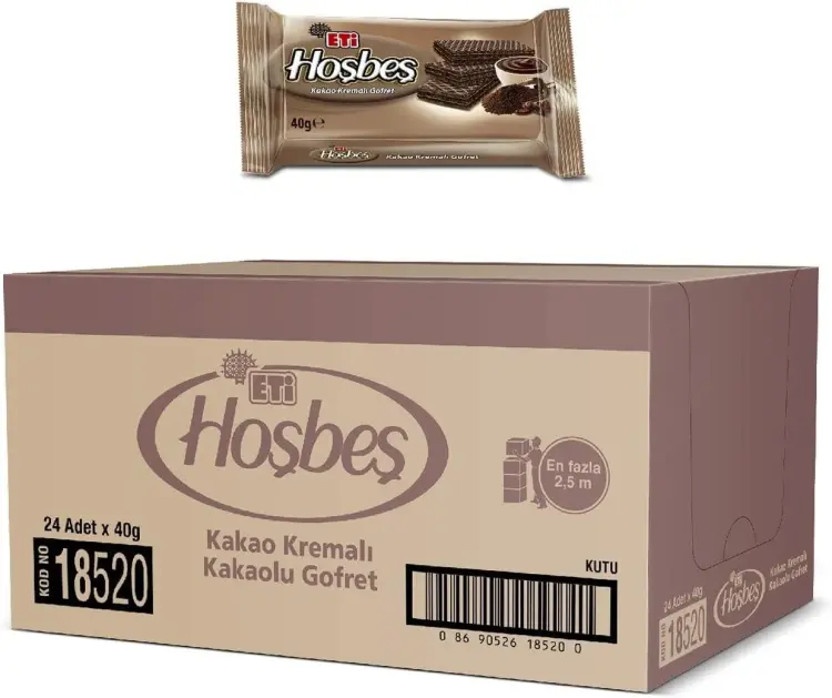 Eti Hoşbeş Kakao Kremalı Gofret 40 Gr 24 Adet - 1