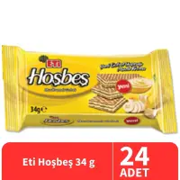 Eti Hoşbeş Muz Kremalı Gofret 34 Gr 24 Adet