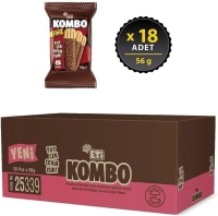 Eti Kombo Çikolata Kaplamalı Bisküvi 56 Gr 18 Adet - Eti (1)