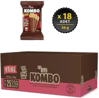 Eti Kombo Çikolata Kaplamalı Bisküvi 56 Gr 18 Adet (1)