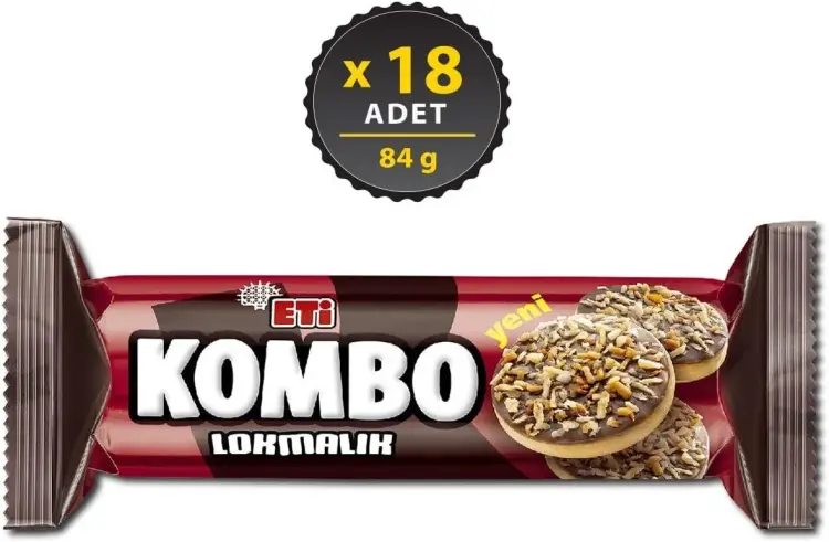 Eti Kombo Lokmalık Bisküvi 84 Gr 18 Adet - 1