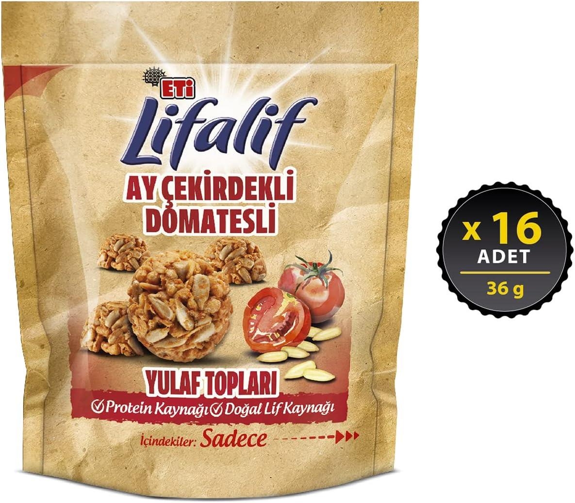 Eti Lifalif Ay Çekirdekli ve Domatesli Yulaf Topları 36 Gr 16 Adet