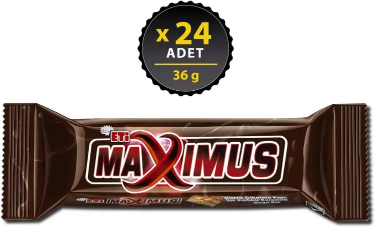 Eti Maximus Karamelli Yer Fıstıklı Nuga Bar 36 Gr 24 Adet - 2