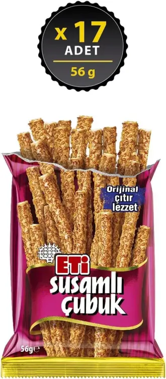 Eti Susamlı Çubuk Kraker 56 Gr 17 Adet - 3