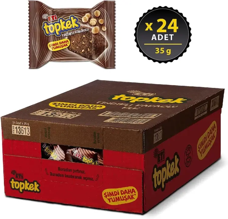 Eti Topkek Fındıklı Kakaolu Kek 35 Gr 24 Adet - 1