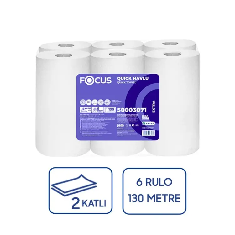 Focus Quick Extra Sensörlü Makine Havlusu 6 Lı 130 Mt - 1